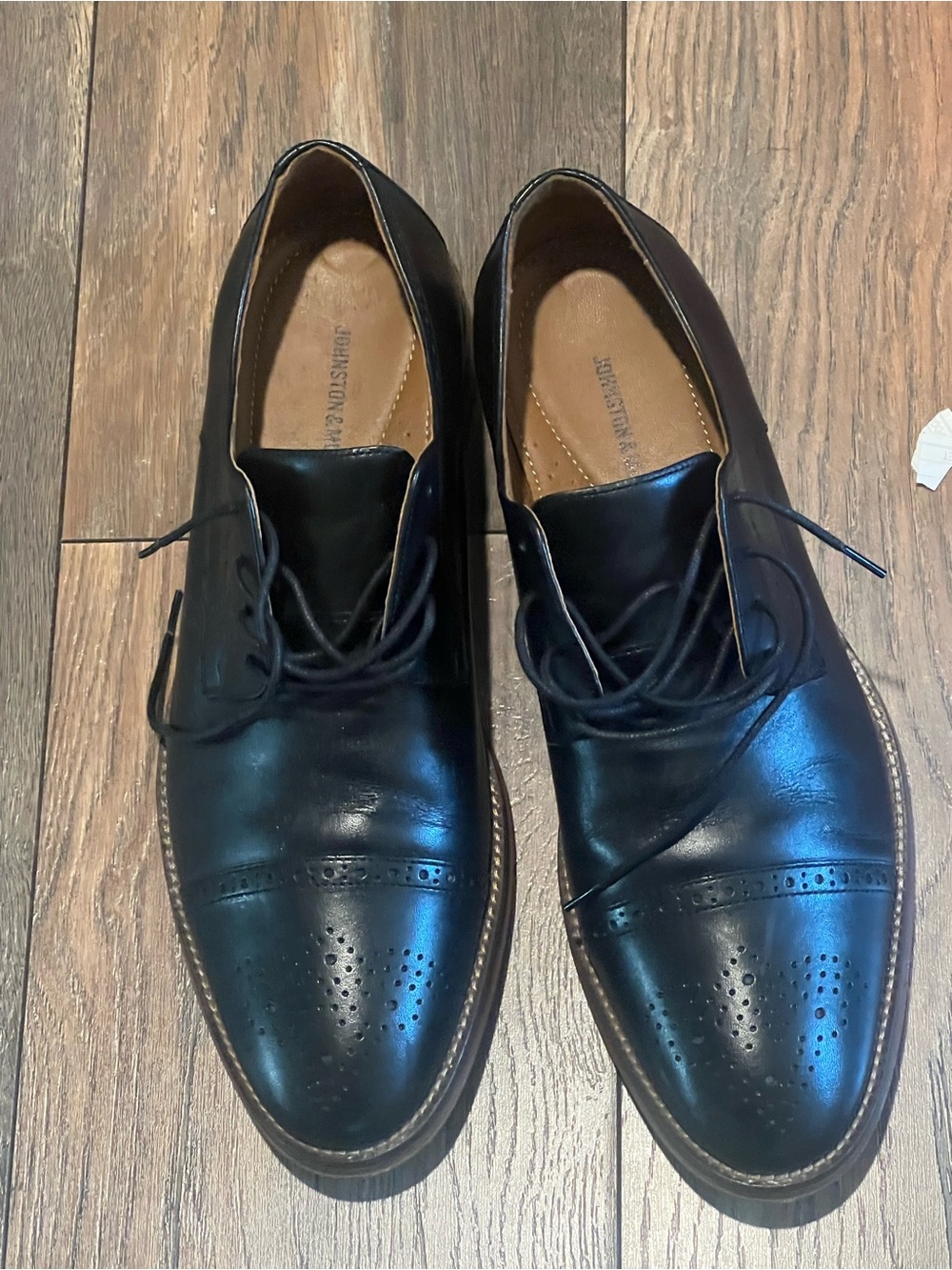 Johnston Murphy Black Men's Leather Dress Shoes - Classic Lace-Up 10.5